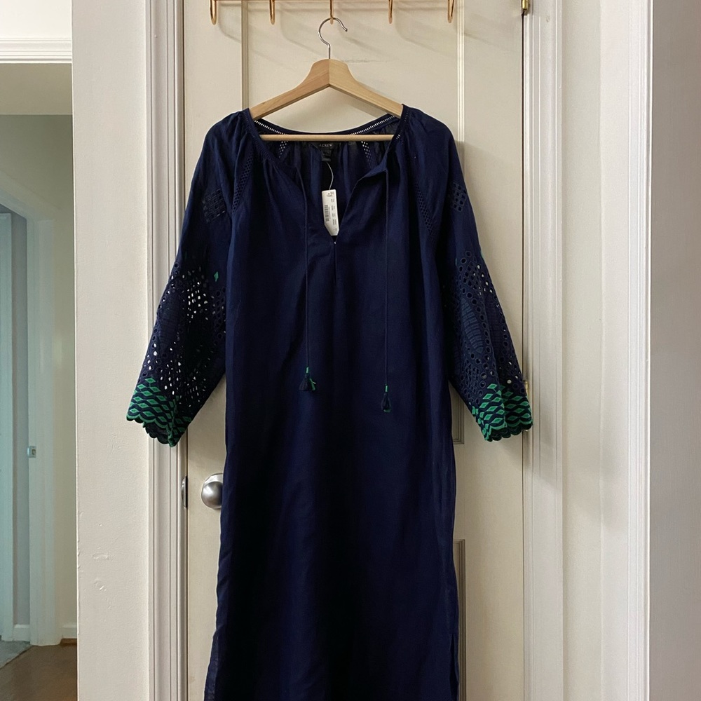 J. Crew NWT Breezy, cotton linen blend maxi dress